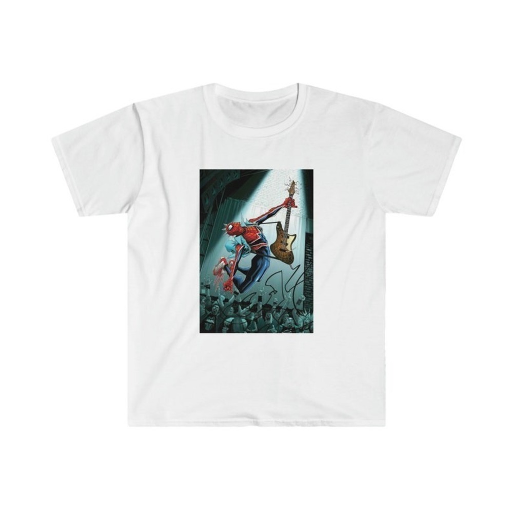 Hobie Brown Spider-punk Miles Morales Across The SpiderVerse White Shirt